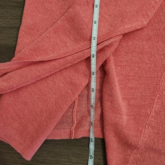 Eileen Fisher Organic Linen Coral‎ Open Front Cardigan XS - Picture 9 of 9